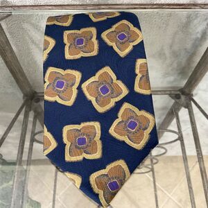 Giorgio Armani Cravatte Geometric abstract floral blue purple silk Tie Italy